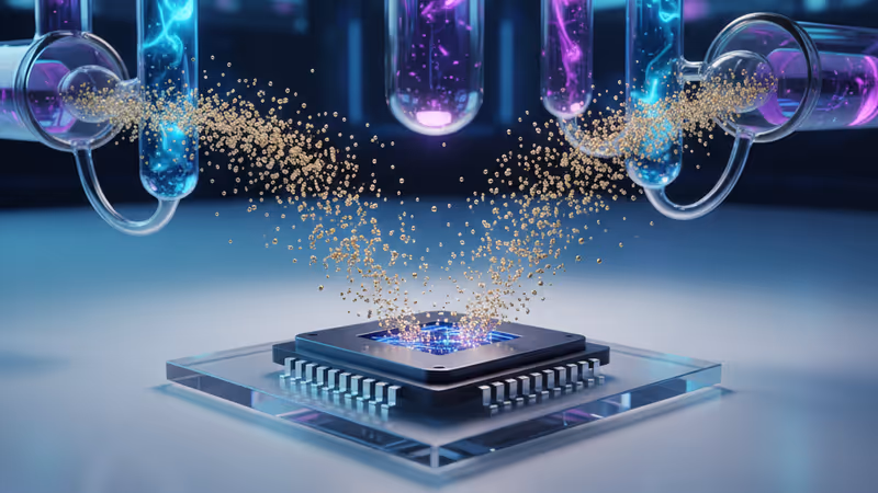 電子基板から金が抽出されるクリーンな研究室の様子