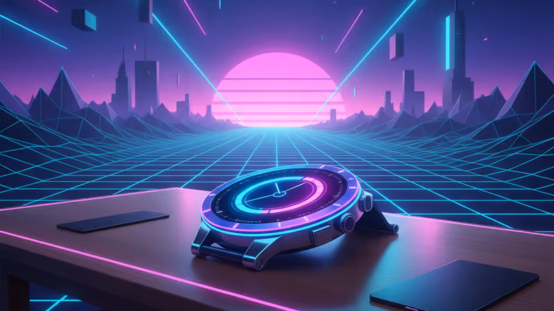 洗練されたデザインのGoogle Pixel Watch 4が木製のテーブルに置かれている様子