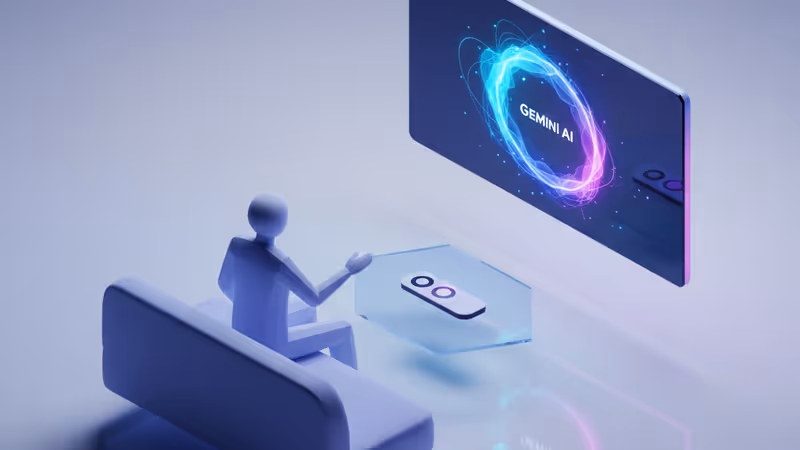 Gemini AIを搭載したGoogle TVがリビングで動作する様子