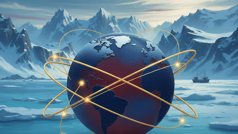 格陵蘭壯闊的雪地與深藍色海洋交界處