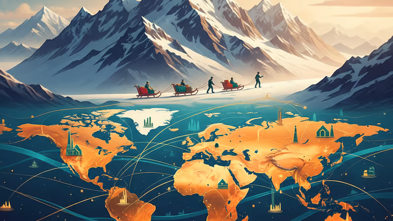 눈 덮인 굴마르그 스키 리조트에서 썰매를 타는 관광객들