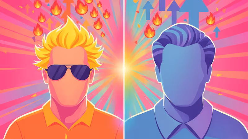 Comparison between Guy Fieri's old look and his new birthday makeover