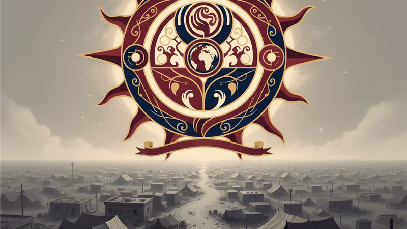 加薩地區汗尤尼斯的殘垣斷壁與武裝警衛