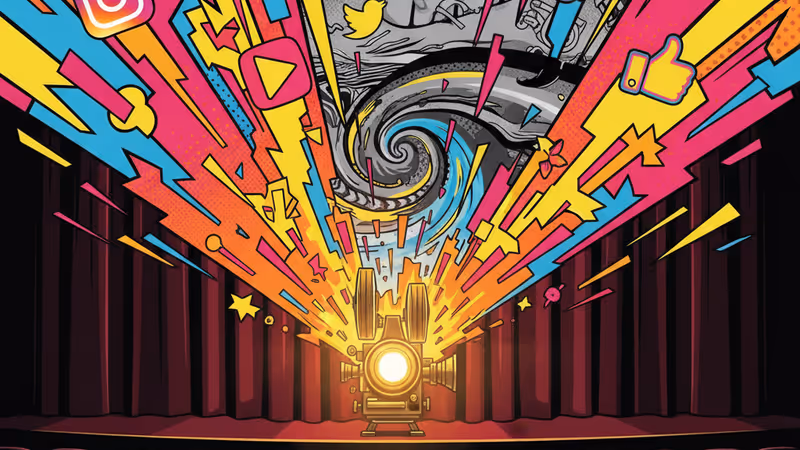 在昏暗劇院中投射經典80年代電影畫面的舊式放映機