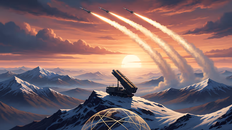 설원에서 발사되는 천무 다연장로켓 시스템