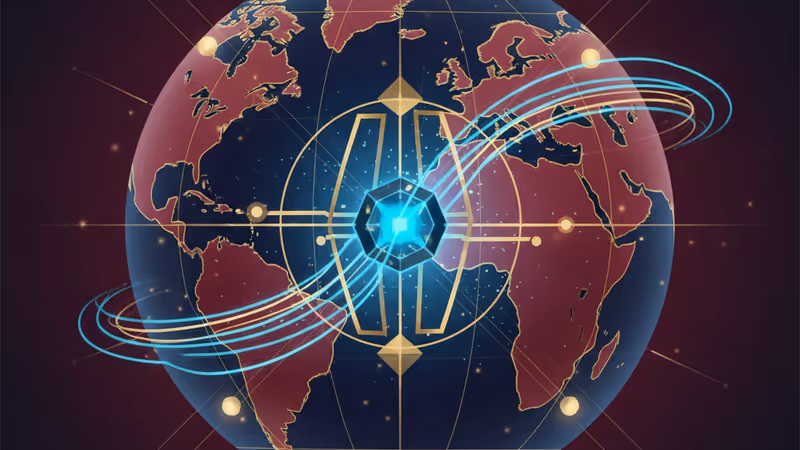 象徵傳統金融與區塊鏈技術融合的韓華資產管理與 Solana 標誌圖示