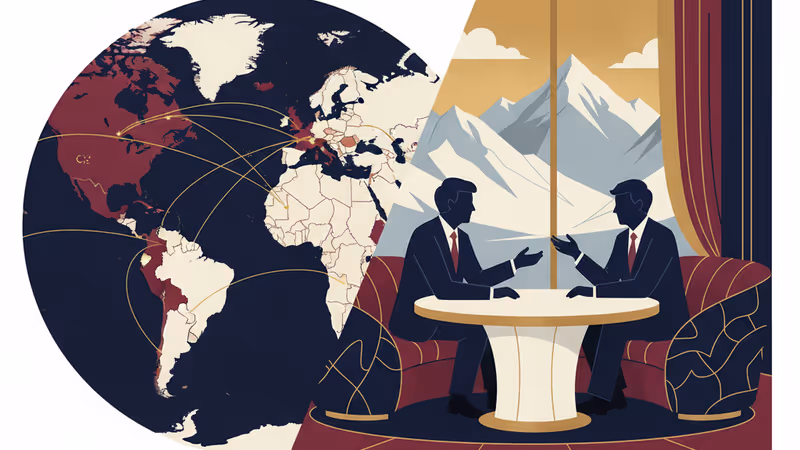 다보스 포럼에서 대화 중인 정기선 회장과 빌 게이츠