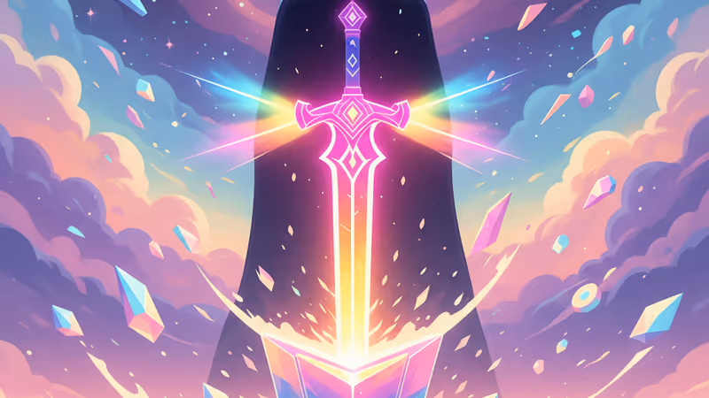 Iconic sword and landscape from Masters of the Universe movie