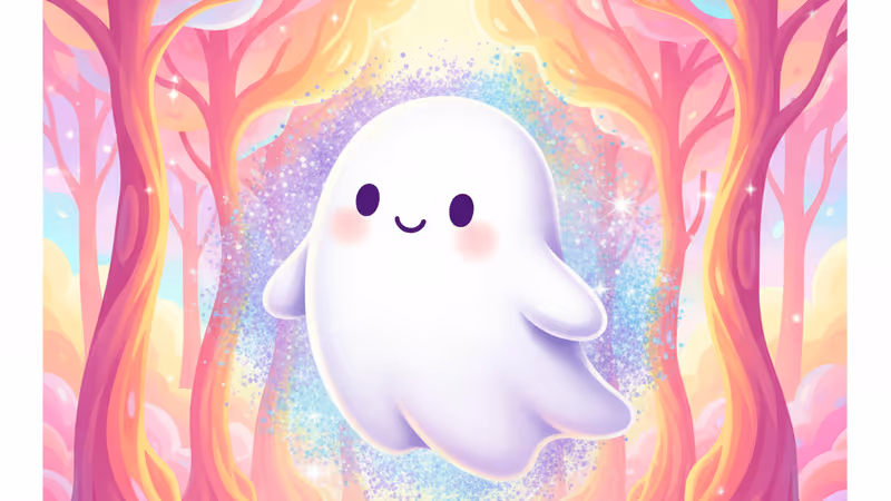 Positively Ghostlyの主人公オリバーが微笑む温かいイラスト