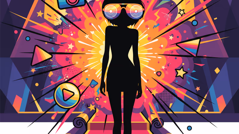 보안 레이저에 둘러싸인 황금빛 시상식 트로피