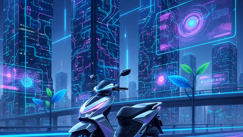 ベトナムの街並みに映えるホンダの新型電動二輪車UC3