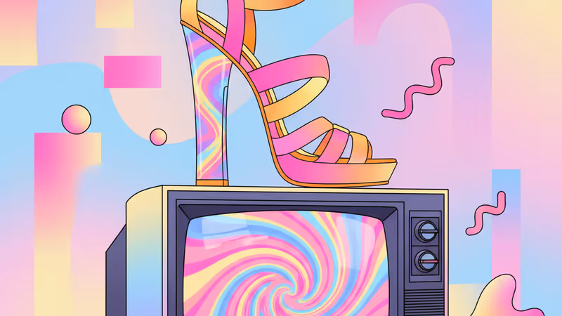 프란 드레셔와 시트콤 더 내니를 상징하는 화려한 90년대 스타일 이미지