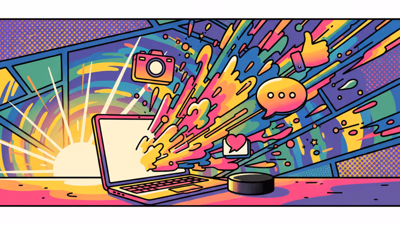 레이첼 리드 작가의 서재와 하키 저지 모습