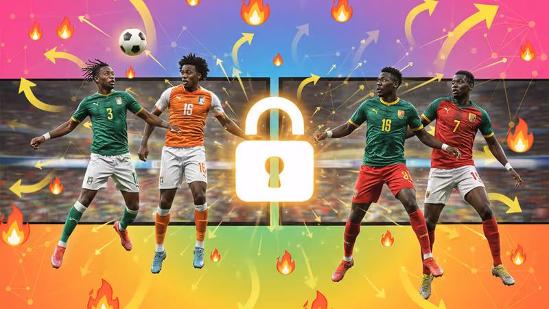 在馬拉喀什體育場舉行的科特迪瓦對陣喀麥隆的比賽場景