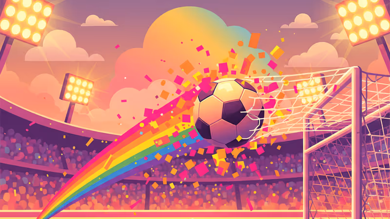 Wide shot of a football stadium goal with bright lights during 2025 AFCON