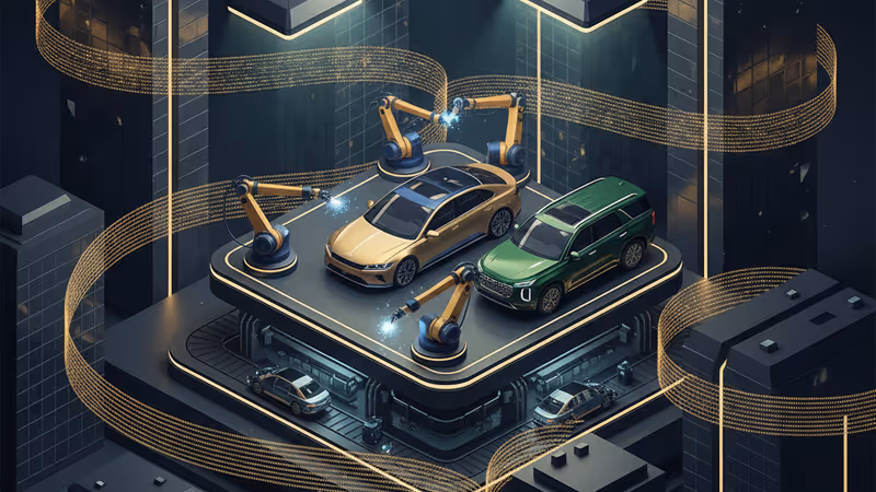 현대자동차 공장에서 생산 중인 아이오닉 9과 팰리세이드 모습