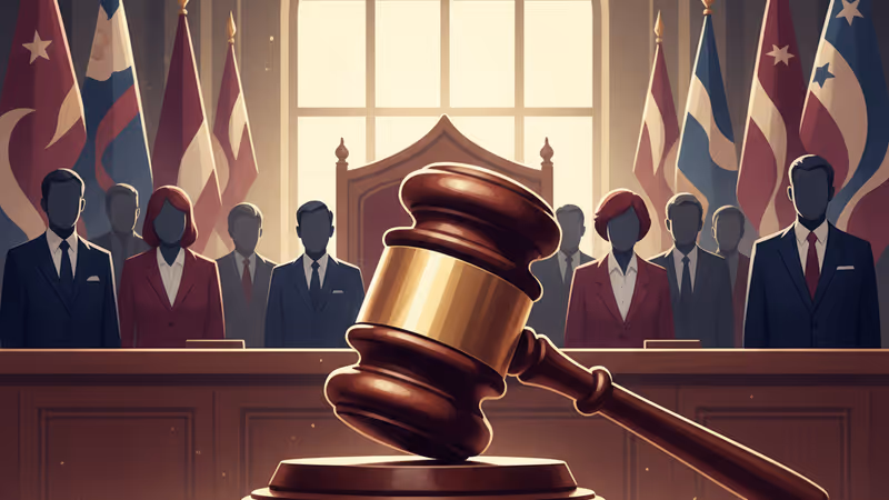 Interior of a New York federal courtroom with a focus on the judge's bench