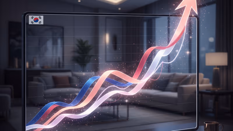 드라마 시청률 상승 곡선을 보여주는 디지털 화면