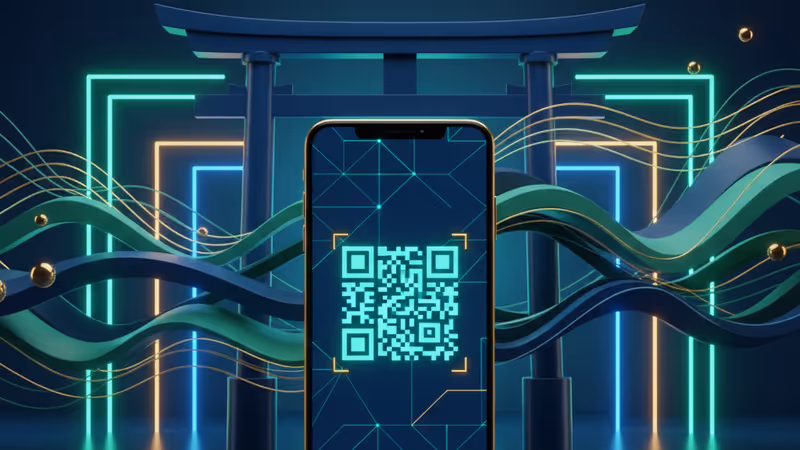 連接印度與日本地圖的數位橋樑，象徵支付網路的互通