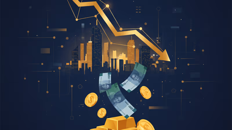 印尼盾匯率跌至歷史新低與印尼國旗背景