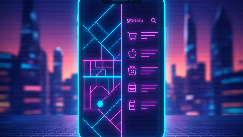 Smartphone showing inDrive app with ride-hailing and grocery options