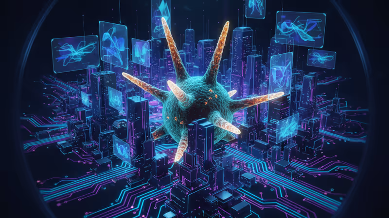 変異株subclade Kをイメージしたウイルスの顕微鏡ビジュアル