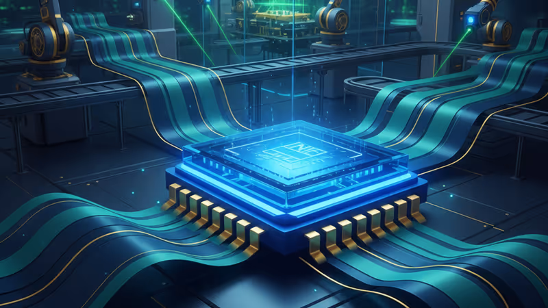 인텔의 차세대 18A 공정 반도체 웨이퍼의 근접 촬영 이미지