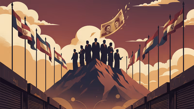 A deserted Iranian bazaar with closed shops during economic protests