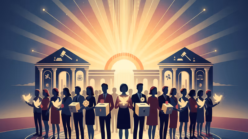 Protesters and riot police clashing on a Tehran street