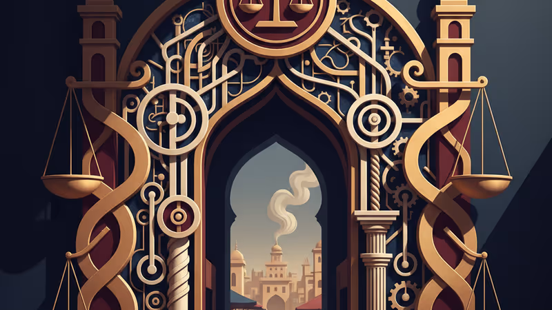 View of the Tehran Grand Bazaar entrance with rising smoke