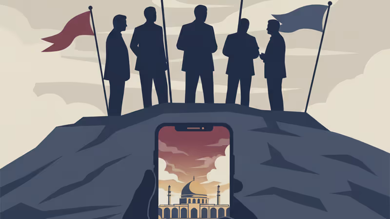 A citizen in Tehran checking for mobile signal after the restoration announcement.