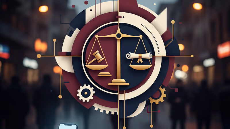 煙霧瀰漫的廣場上，手中發光的智慧型手機顯得格外突兀