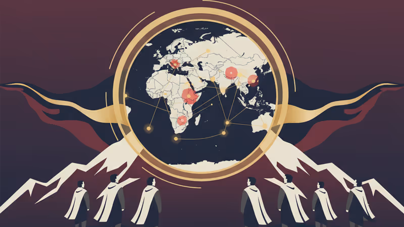 이란과 전 세계 주요 분쟁 지역을 연결하는 디지털 지도