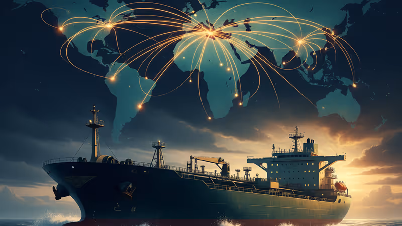 A massive oil tanker navigating through stormy seas