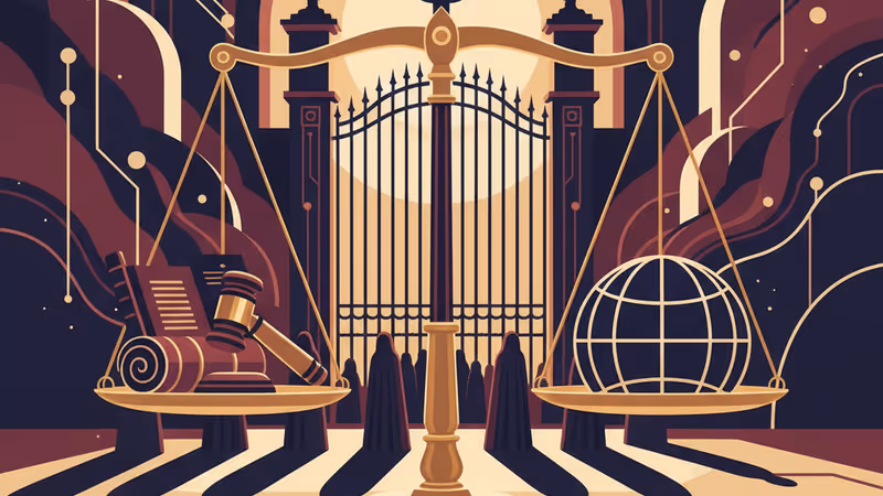 イランの病院の外で立ち尽くす家族の様子をイメージした風景