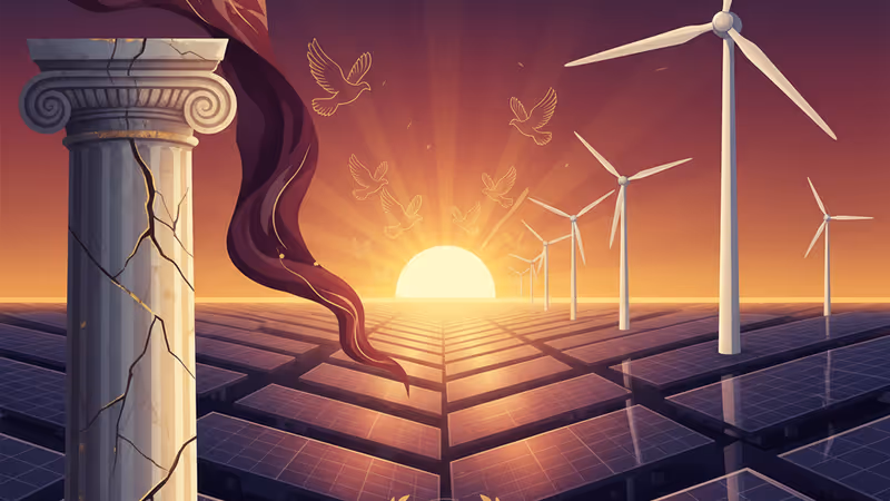 エネルギー転換と権力シフトを象徴する地球儀のイメージ