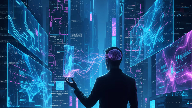 スマートフォンと脳の神経がつながっている様子を表現したデジタルイメージ