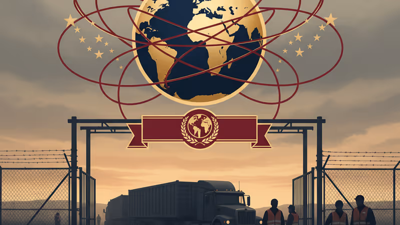 加薩地區空無一物的人道救援物資分發站全景