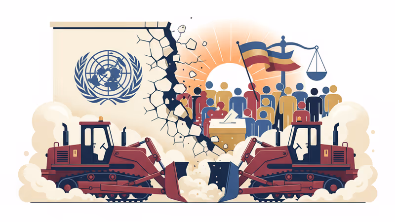 以色列推土機正在拆除位於東耶路撒冷的聯合國辦事處