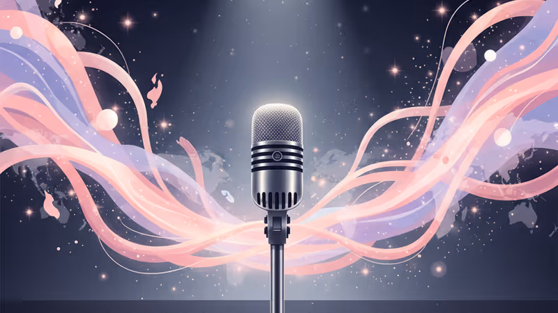 IVE張員瑛在聚光燈下的剪影與數位干擾背景