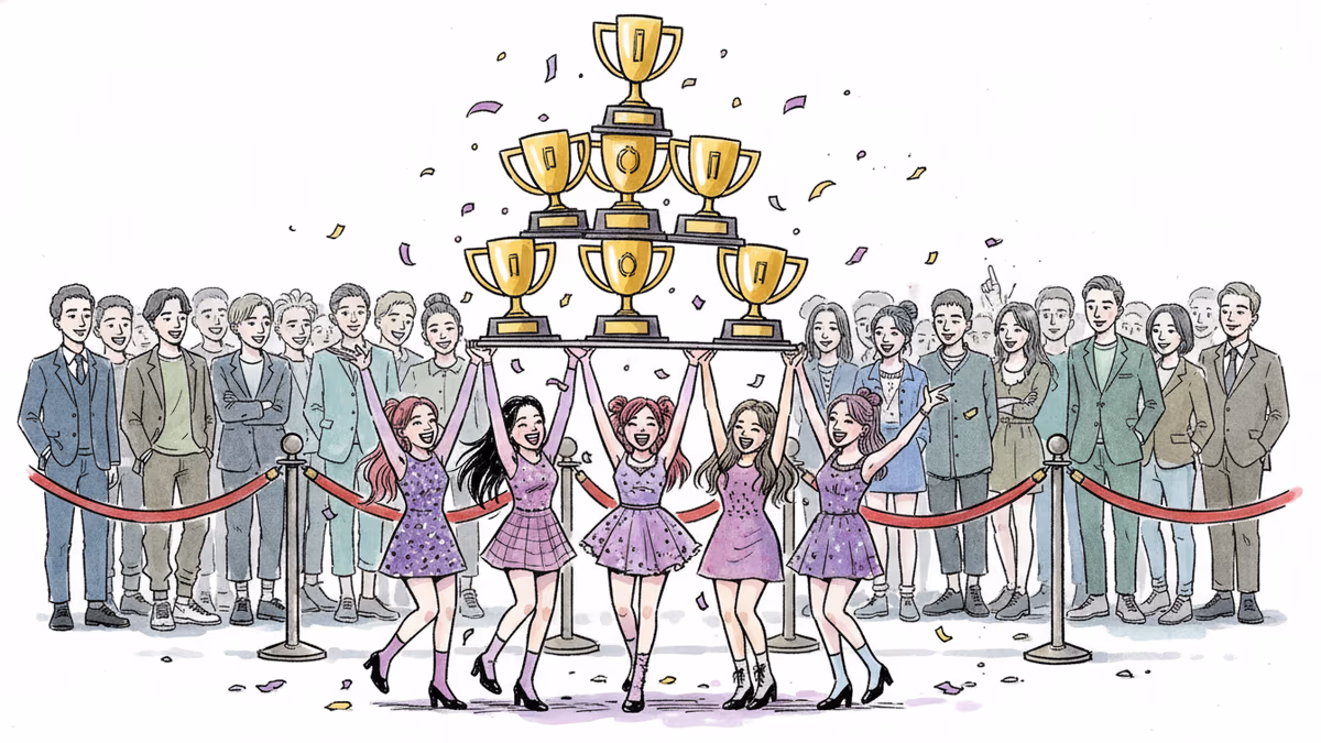 IVE, '뱅뱅'으로 5관왕... K-Pop 경쟁 판도가 말하는 것