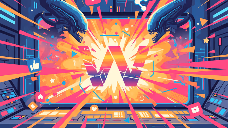 웨일랜드 유타니 로고가 띄워진 차가운 분위기의 미래 지향적 관제실 전경