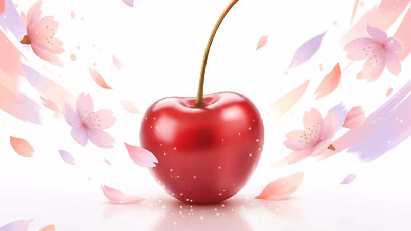 暗示 IVE 張員瑛新帳號啟動的櫻桃圖示形象照