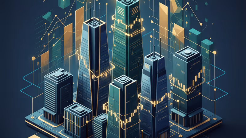 M&A growth charts over a Tokyo financial district background
