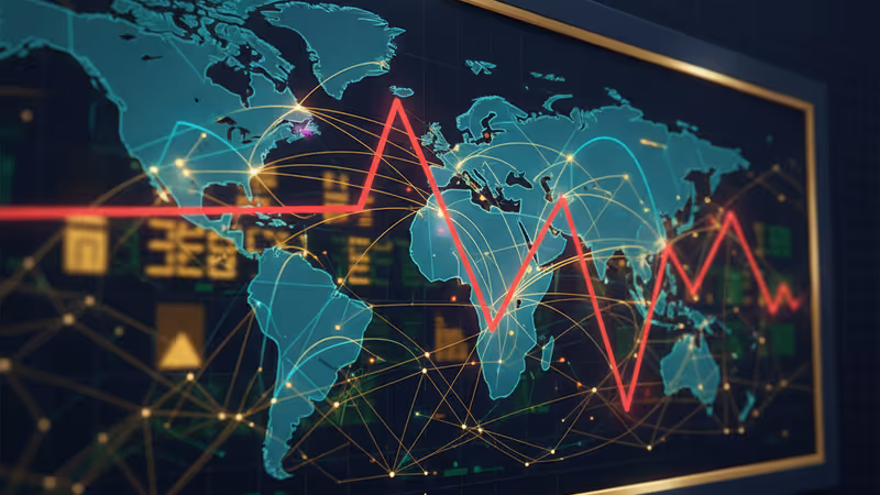A financial chart showing a downward trend in Japan