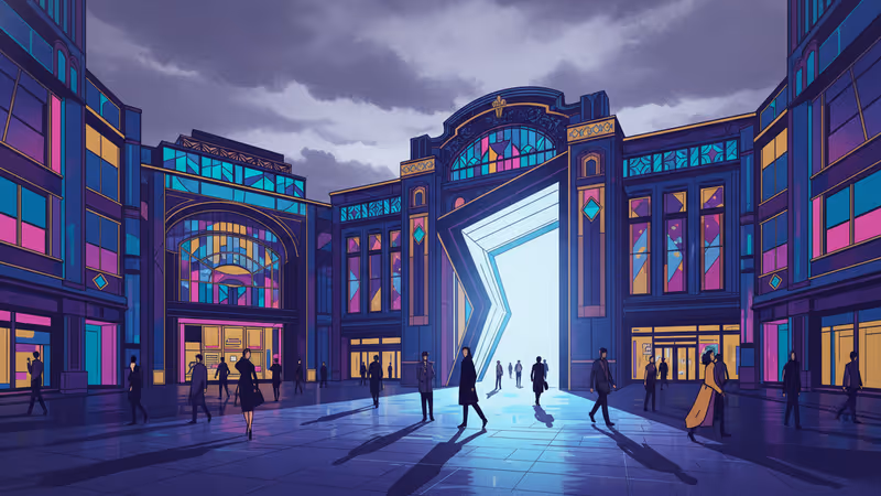 閑散とした高級百貨店の売り場とショーケース