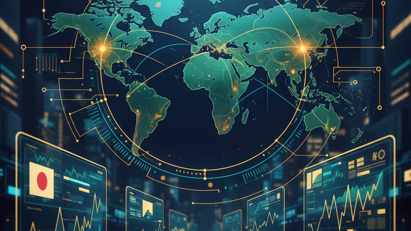 顯示日經指數創下歷史新高的東京證券交易所螢幕