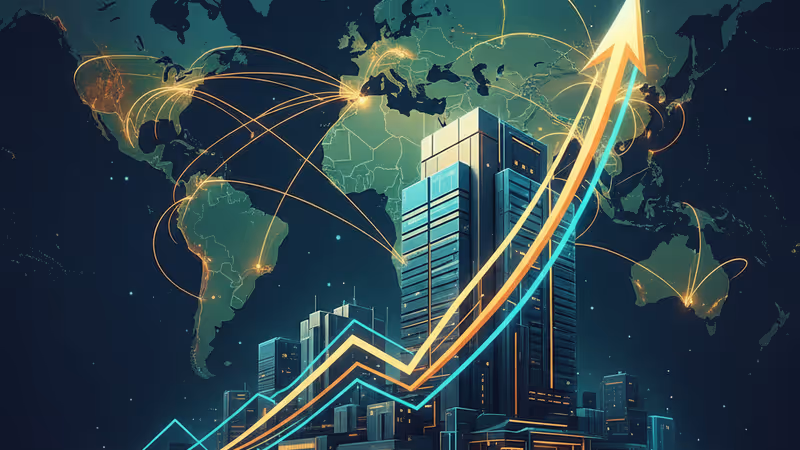 A rising Nikkei 225 stock index chart over the Tokyo Stock Exchange building