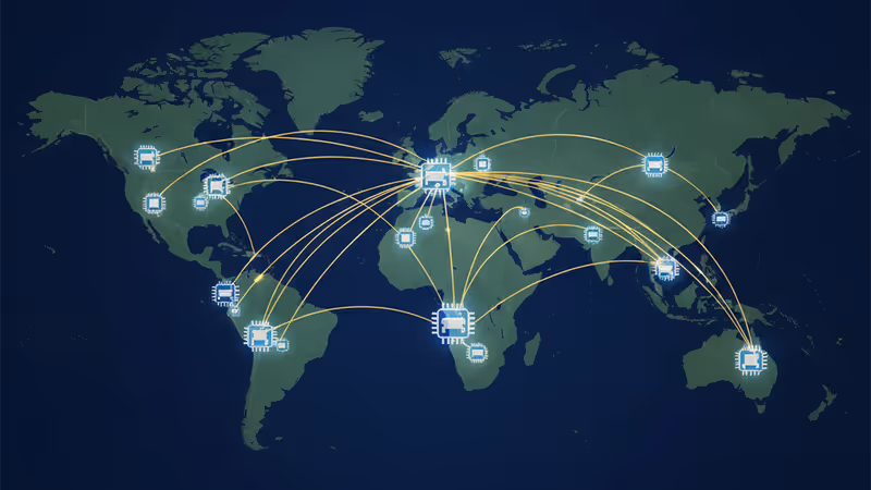 豐田與半導體廠商共享數據的全球供應鏈示意圖