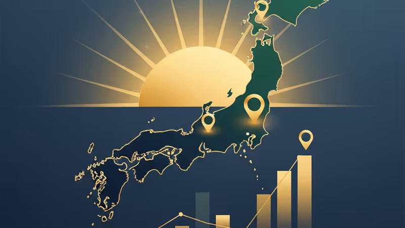 Wide shot of remote Japanese islands in the Pacific